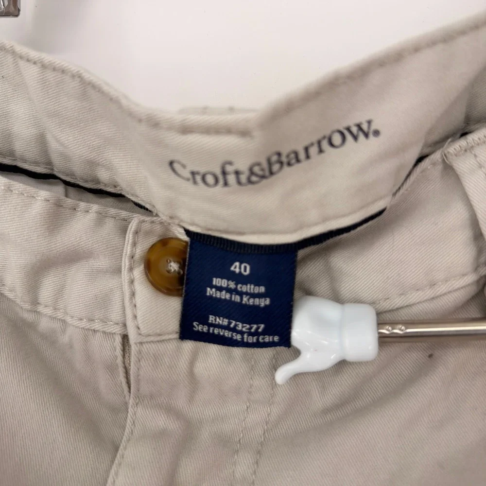 Croft & Barrow Cargo Shorts Mens 40 Beige Cotton Twill Utility Gorpcore Dadcore